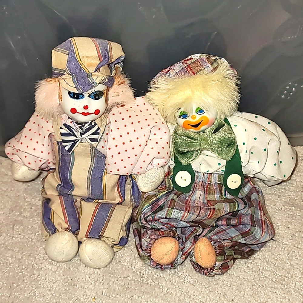 Two clown dolls